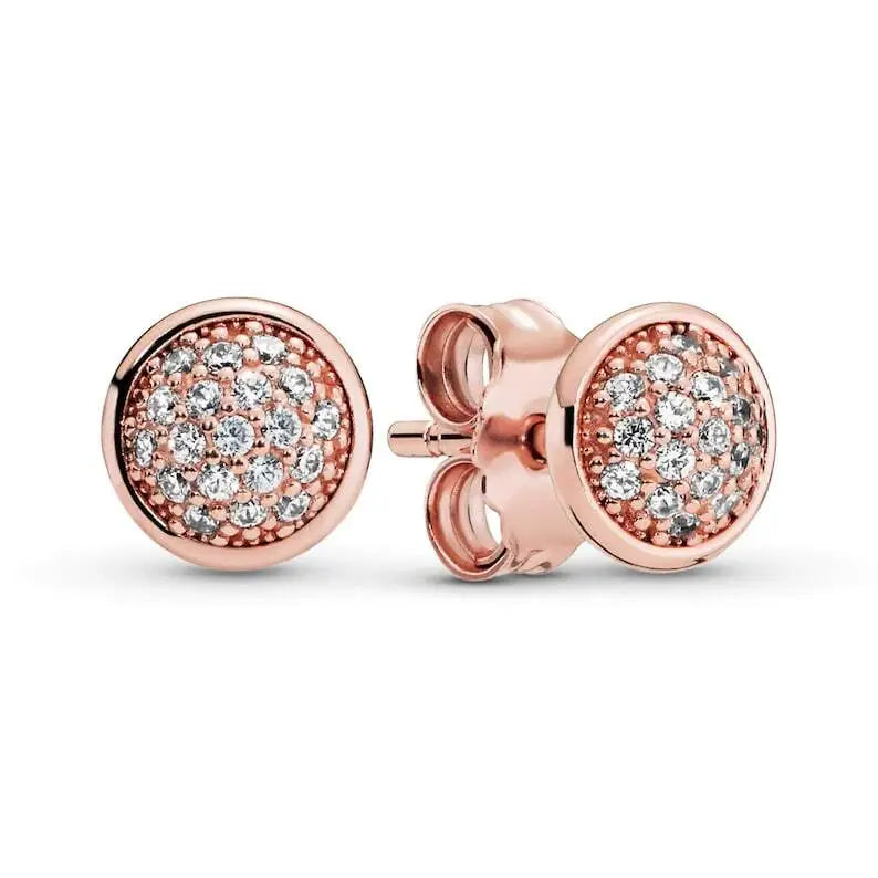 Rose Dazzling Droplets Stud Earrings