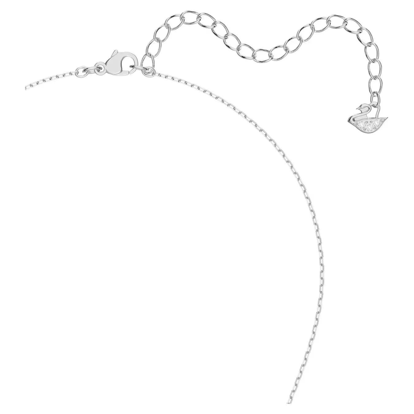Attract Necklace, Pear cut, White, Rhodium plated