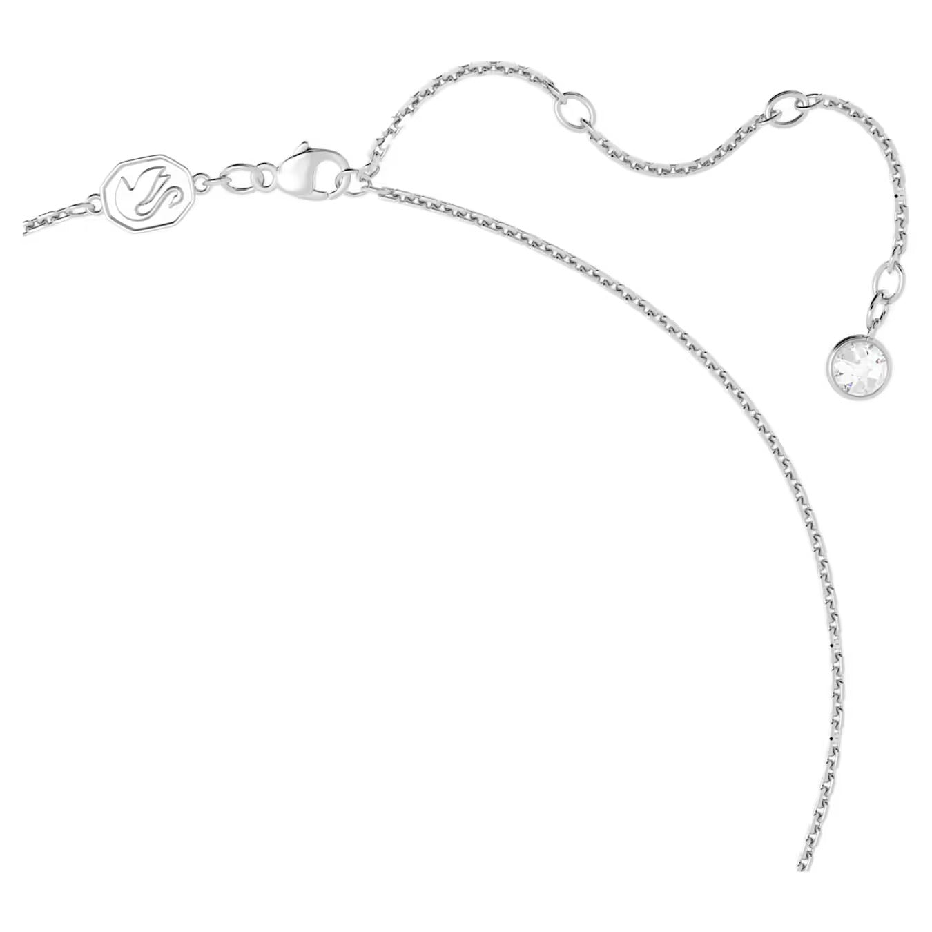 Sublima Pendant Necklace, Heart, Large, White, Rhodium plated