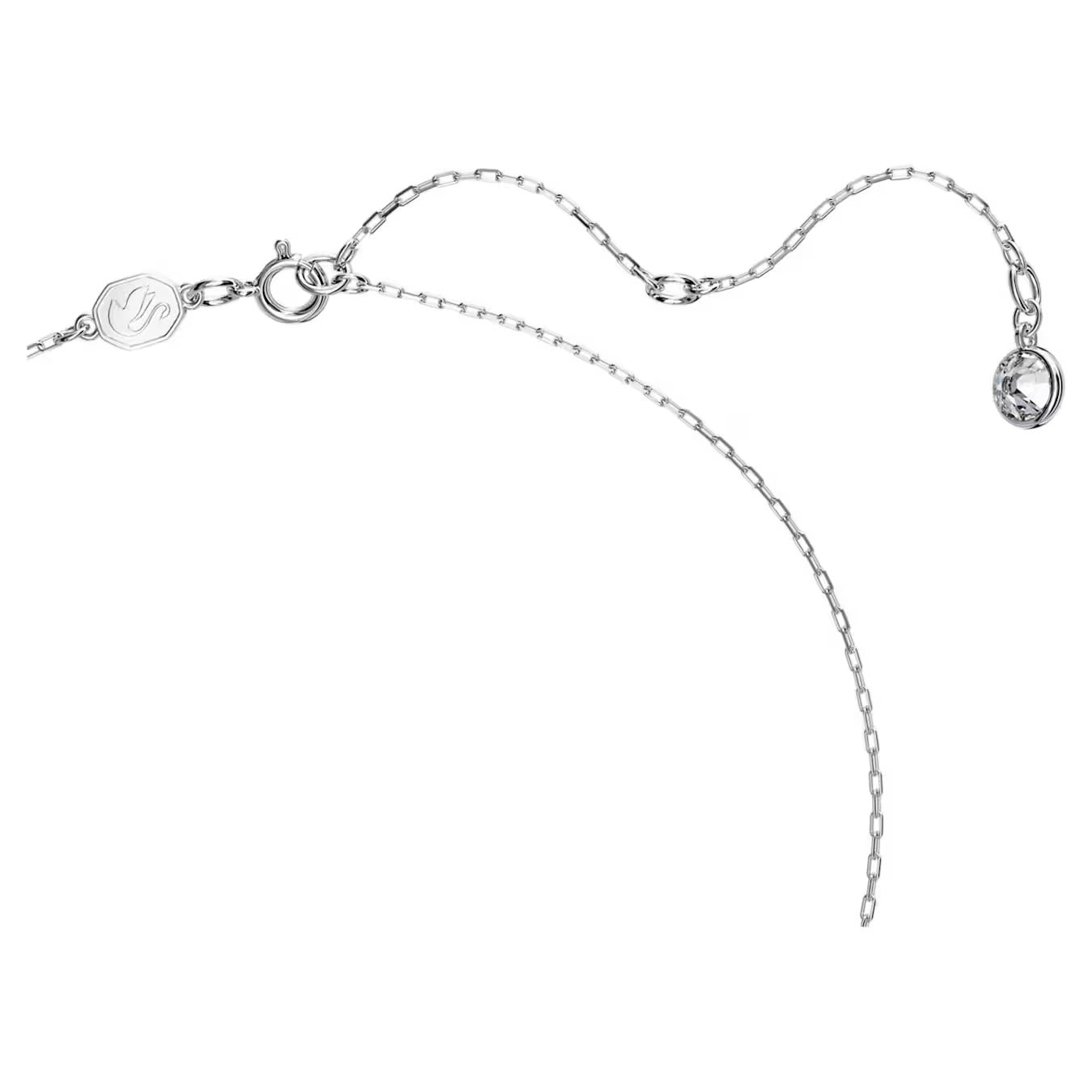 Swan Pendant Necklace, Swan, Small, Blue, Rhodium plated