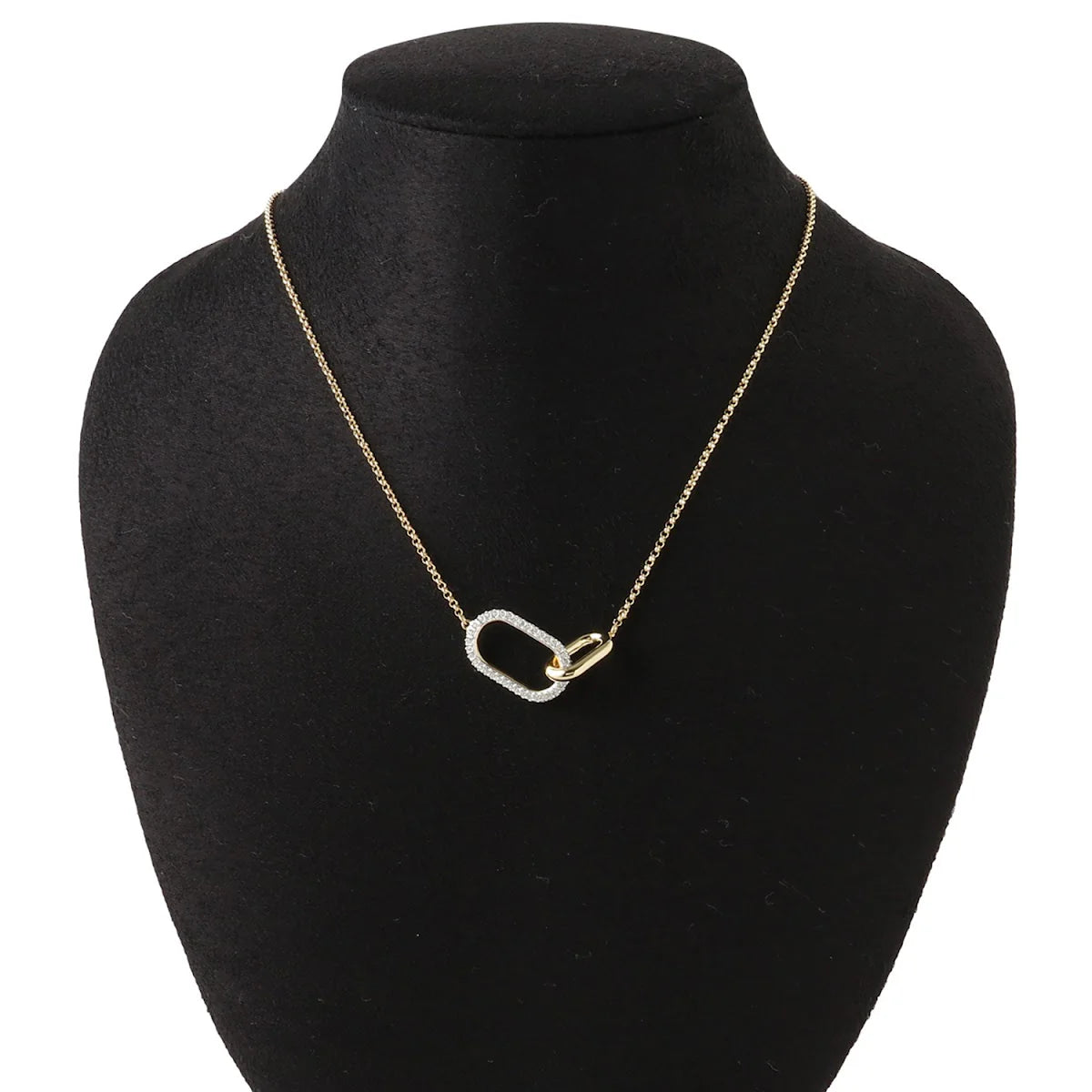 Time Necklace 38CM, Short, White, Mixed metal finish