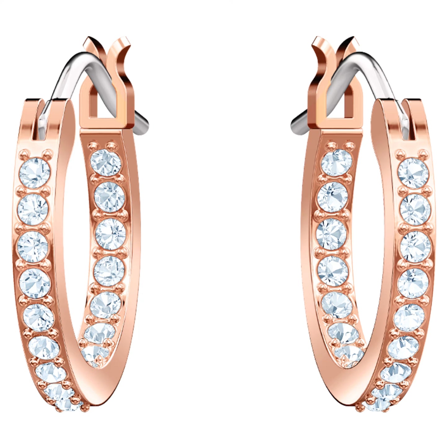 Symbolica hoop earrings, Evil eye, Blue, Rose gold-tone plated