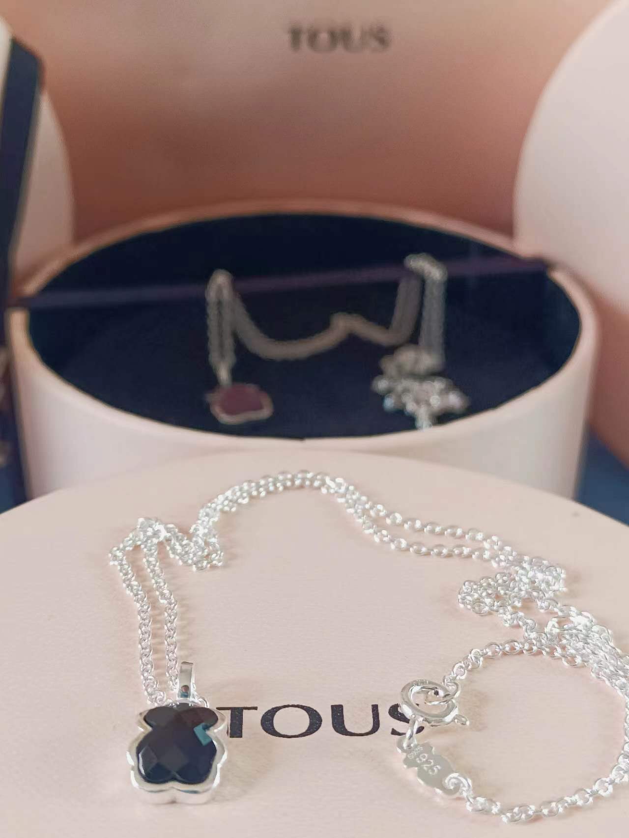 Silver Bear Color Necklace