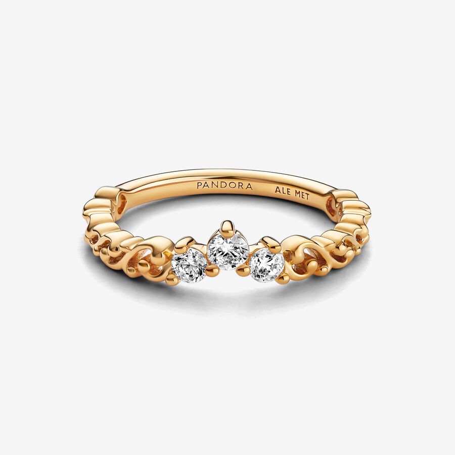 Regal Swirl Tiara Ring Gold Plated