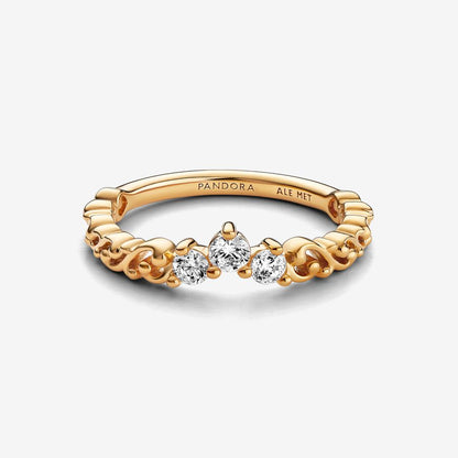 Regal Swirl Tiara Ring Gold Plated