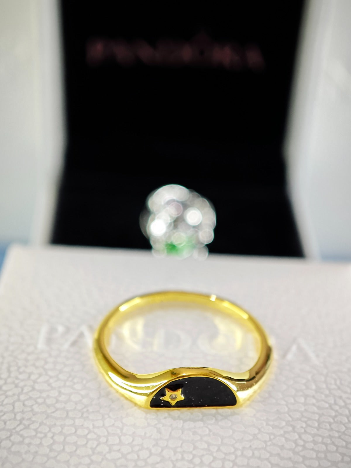 Gold ME Halved Enamel Signet Ring