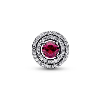 Red Sparkling Levelled Round Charm