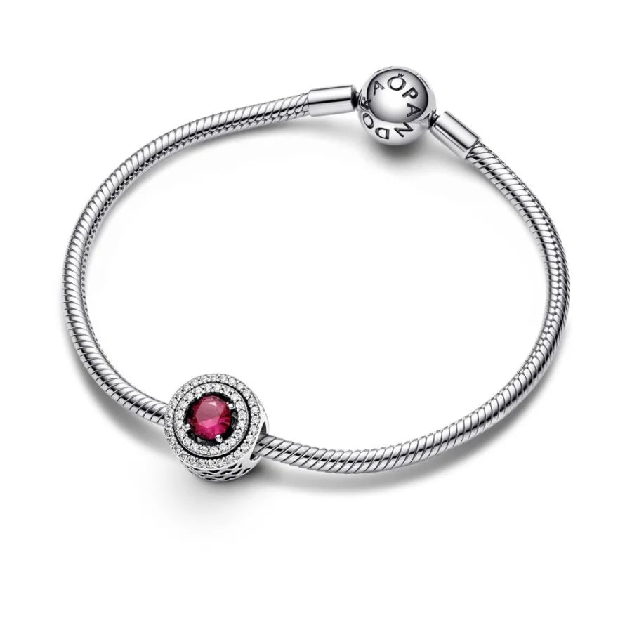 Red Sparkling Levelled Round Charm
