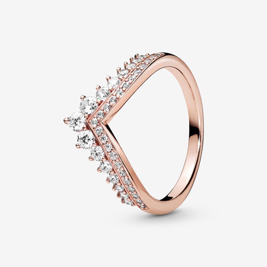 Princess Wishbone Ring Rose Gold-Plated