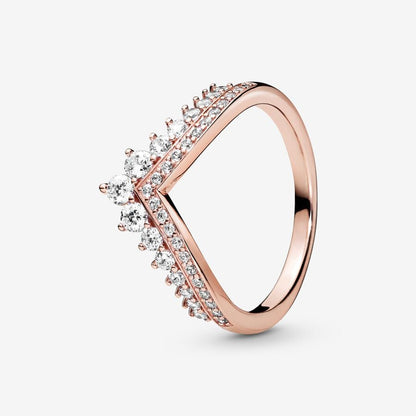 Princess Wishbone Ring Rose Gold-Plated