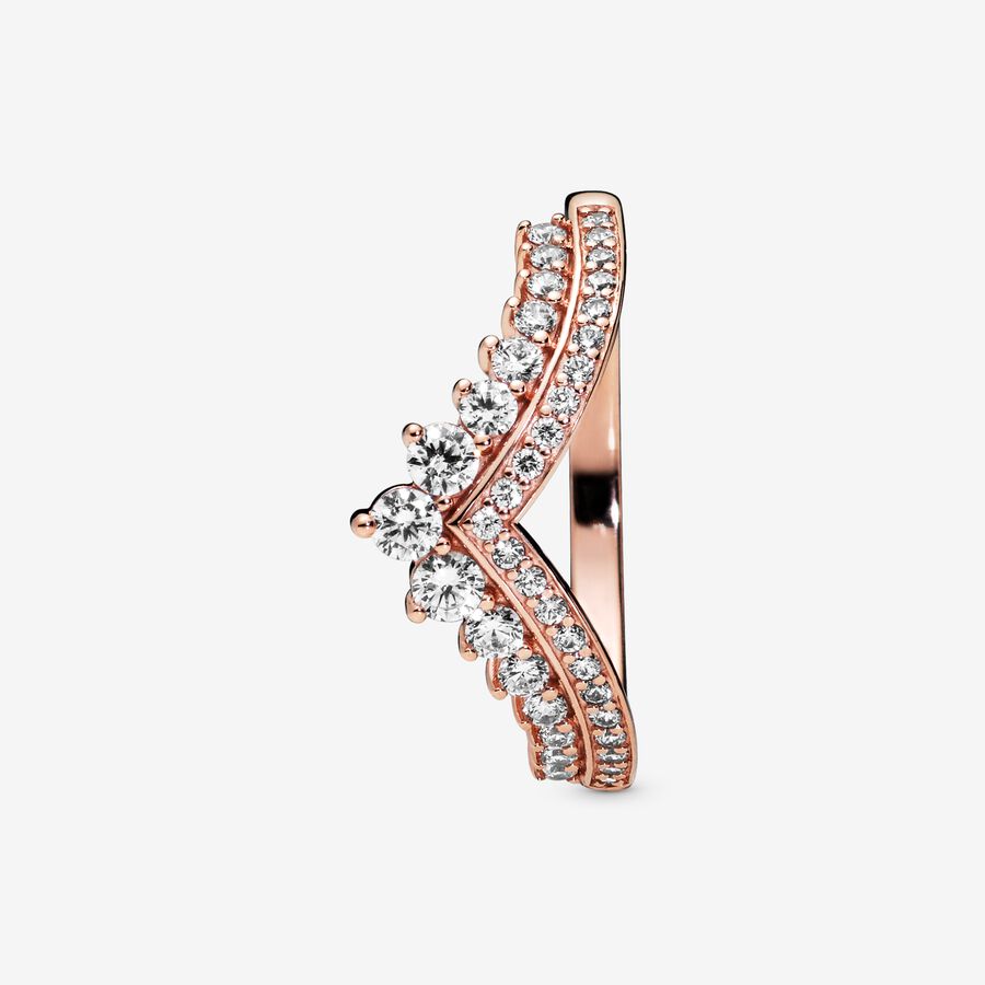Princess Wishbone Ring Rose Gold-Plated