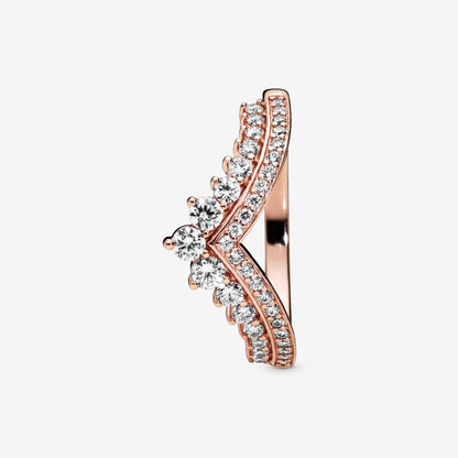 Princess Wishbone Ring Rose Gold-Plated