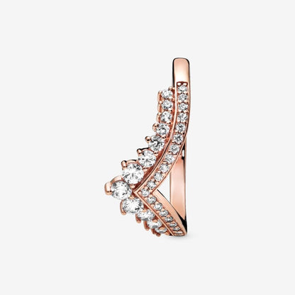 Princess Wishbone Ring Rose Gold-Plated
