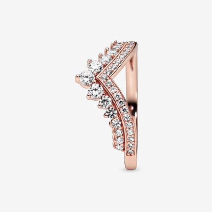 Princess Wishbone Ring Rose Gold-Plated