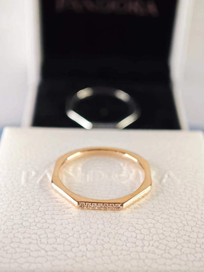 Multifaceted Ring Rose gold plated