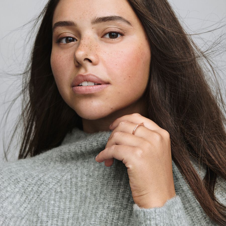 Multifaceted Ring Rose gold plated
