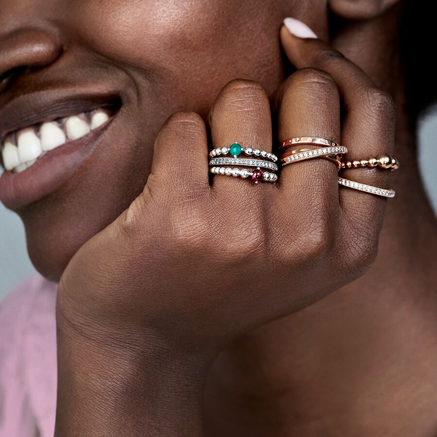 Rose Crossover Triple Band Ring