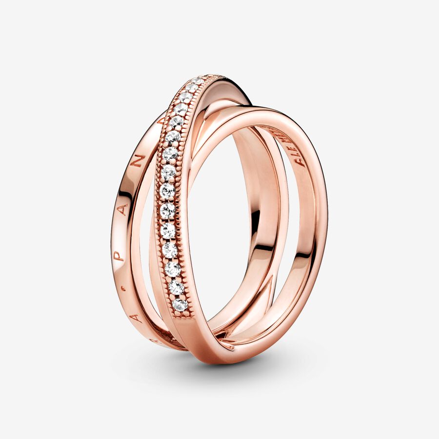 Rose Crossover Triple Band Ring