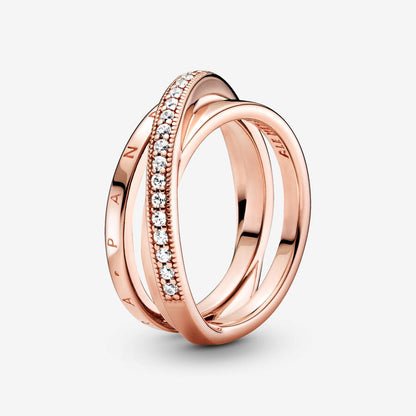 Rose Crossover Triple Band Ring