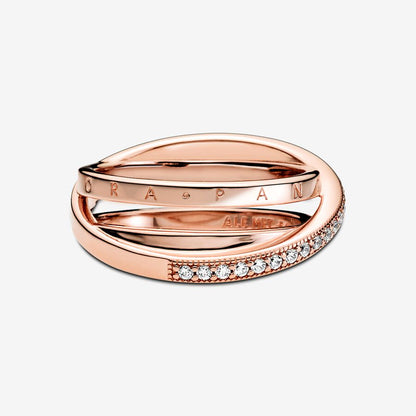 Rose Crossover Triple Band Ring