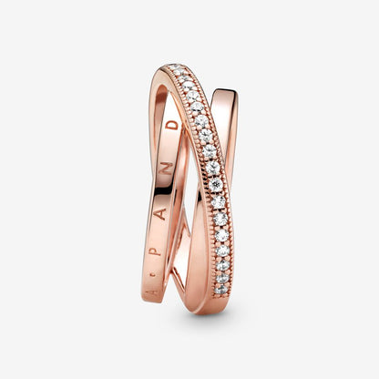Rose Crossover Triple Band Ring