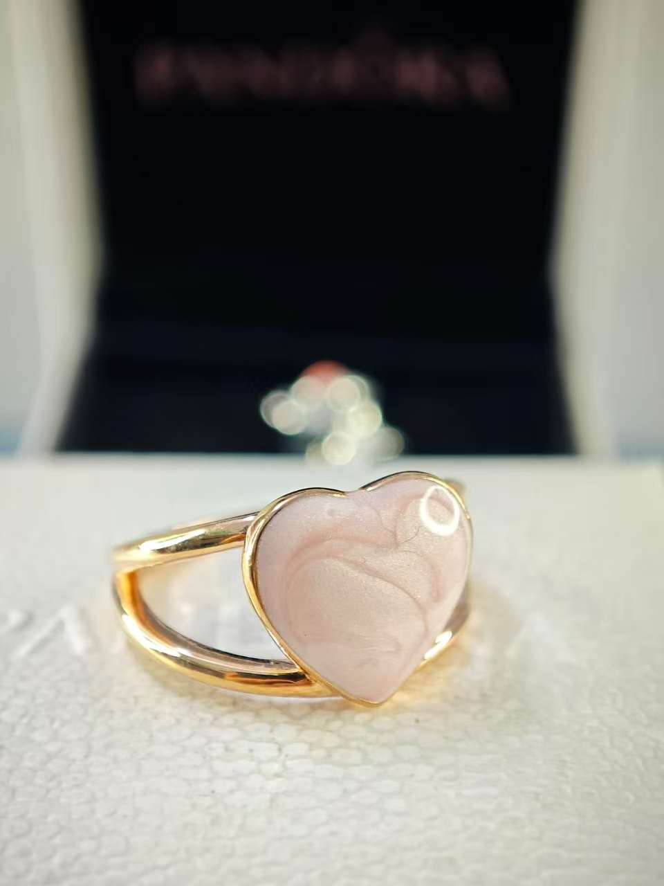 Pink Swirl Heart Statement Ring