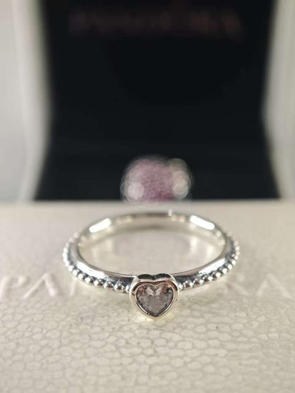 Clear Heart Beaded Ring