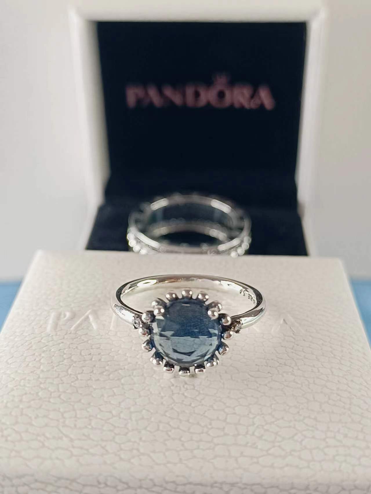 Midnight Star Ring with Blue Crystal
