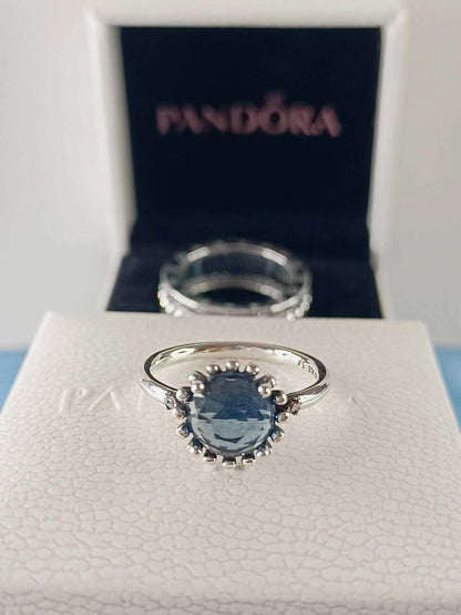 Midnight Star Ring with Blue Crystal