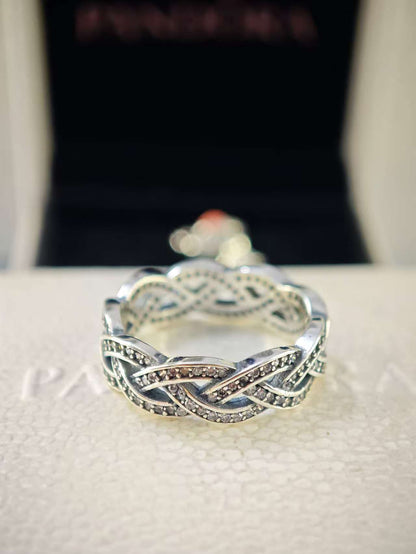 Sparkling Silver Braid Ring