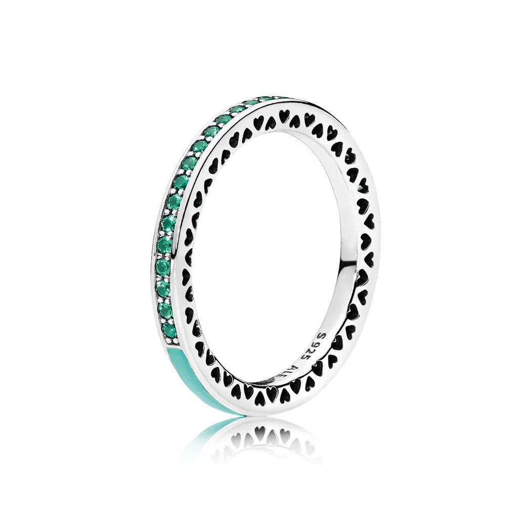 Mint Radiant Hearts Ring