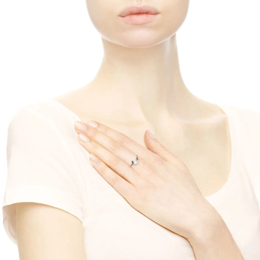 Sterling Silver Radiant Signature Logo Ring