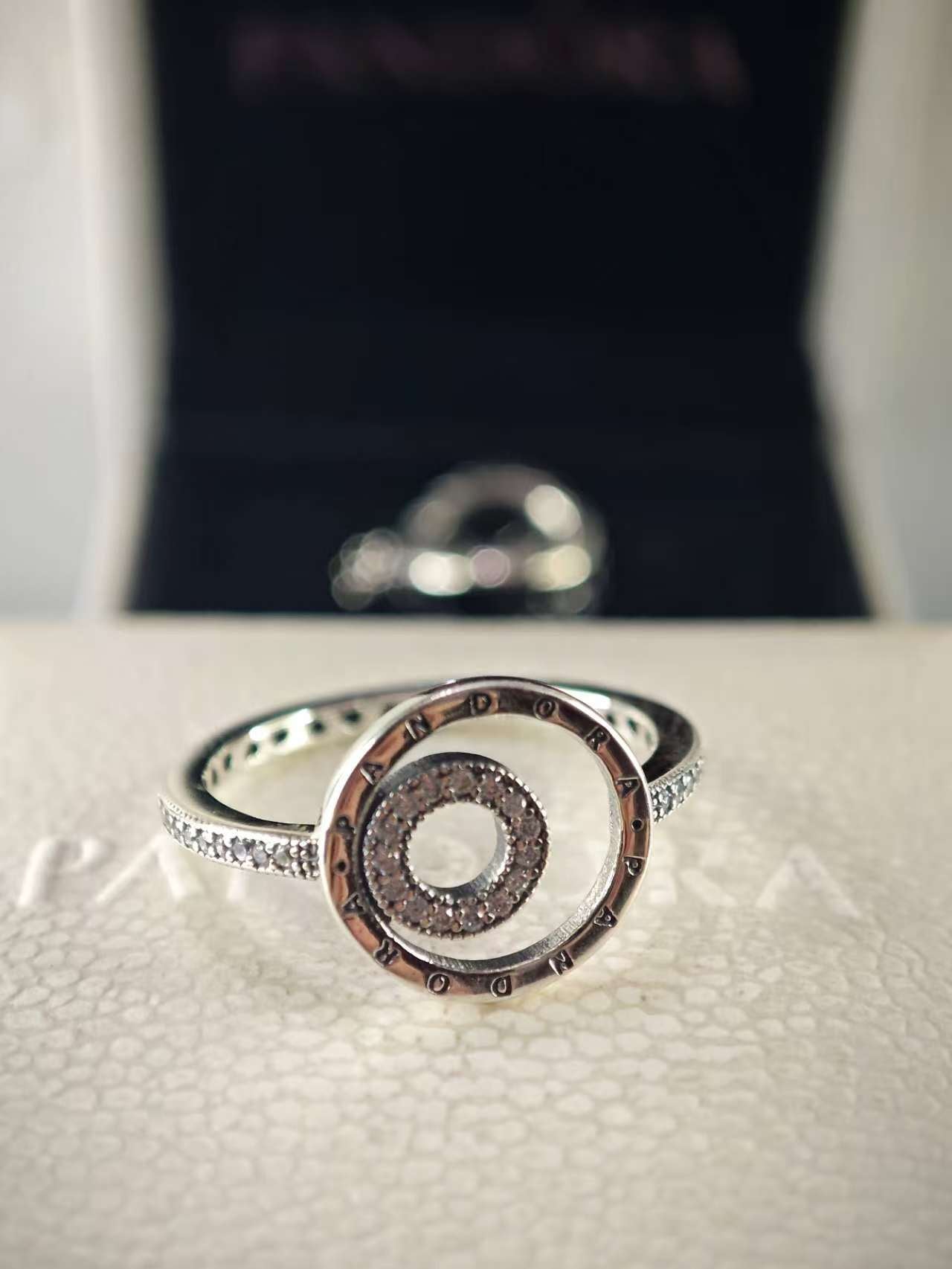 Signature Logo Circles Pavé Ring