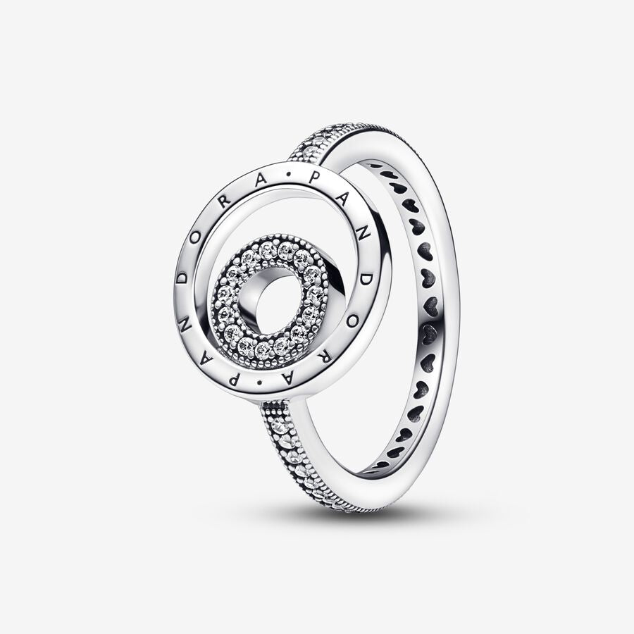 Signature Logo Circles Pavé Ring