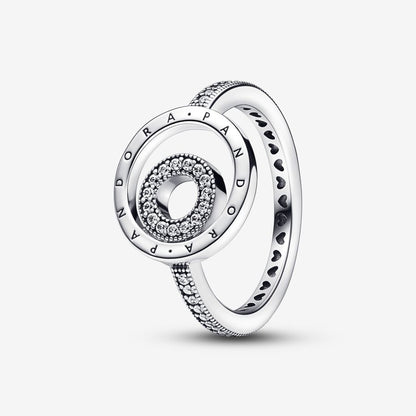 Signature Logo Circles Pavé Ring