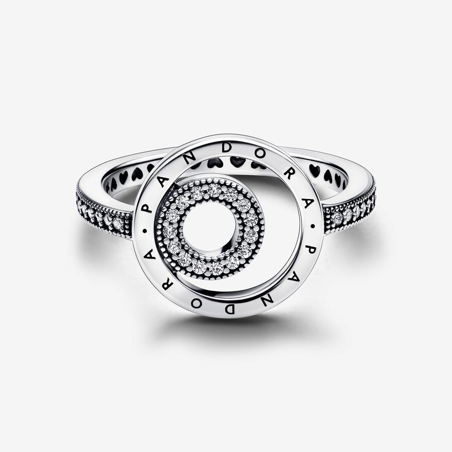 Signature Logo Circles Pavé Ring