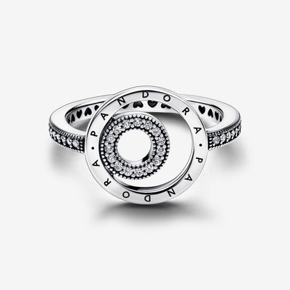 Signature Logo Circles Pavé Ring