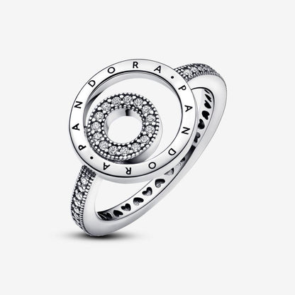 Signature Logo Circles Pavé Ring