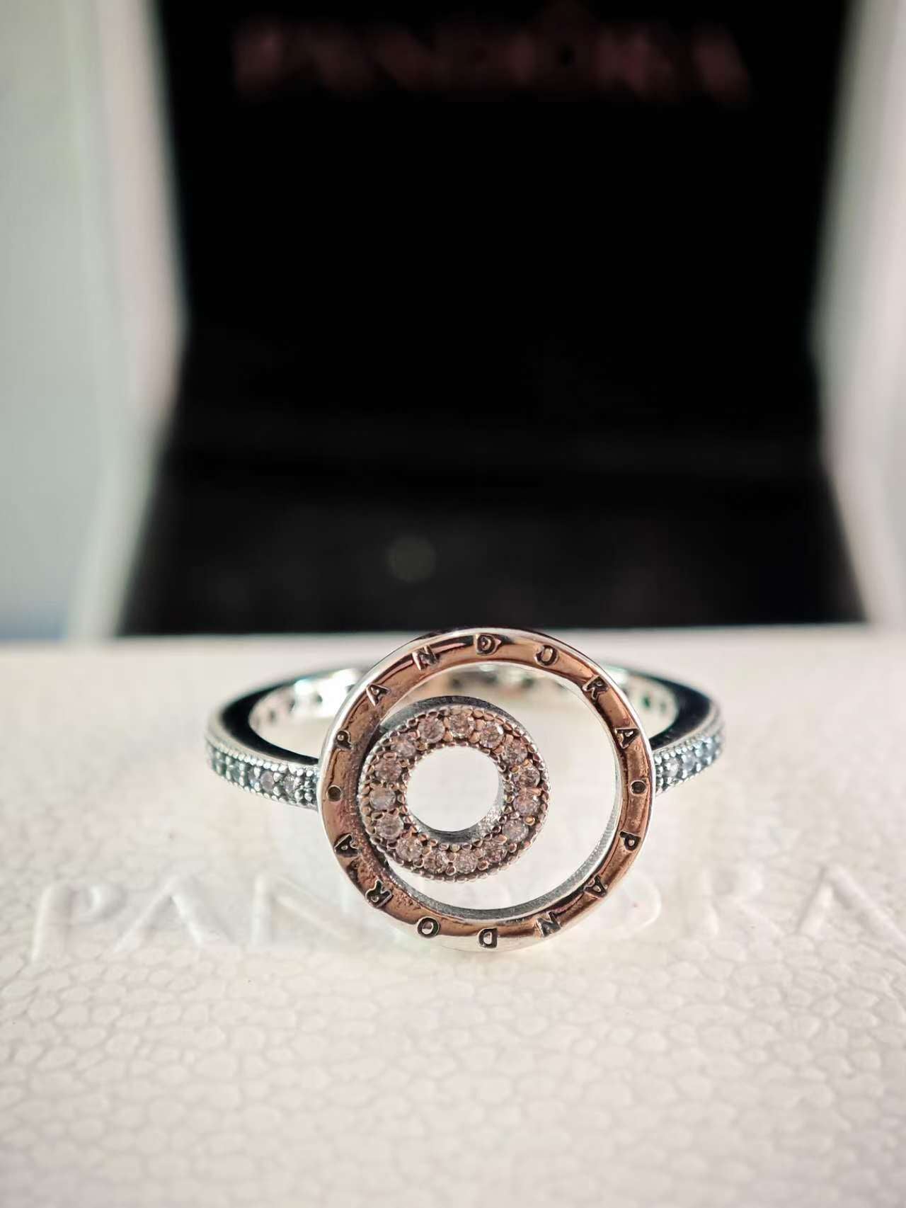 Signature Logo Circles Pavé Ring