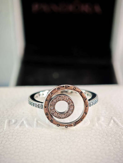 Signature Logo Circles Pavé Ring