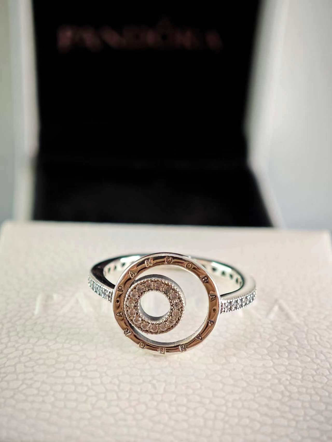 Signature Logo Circles Pavé Ring