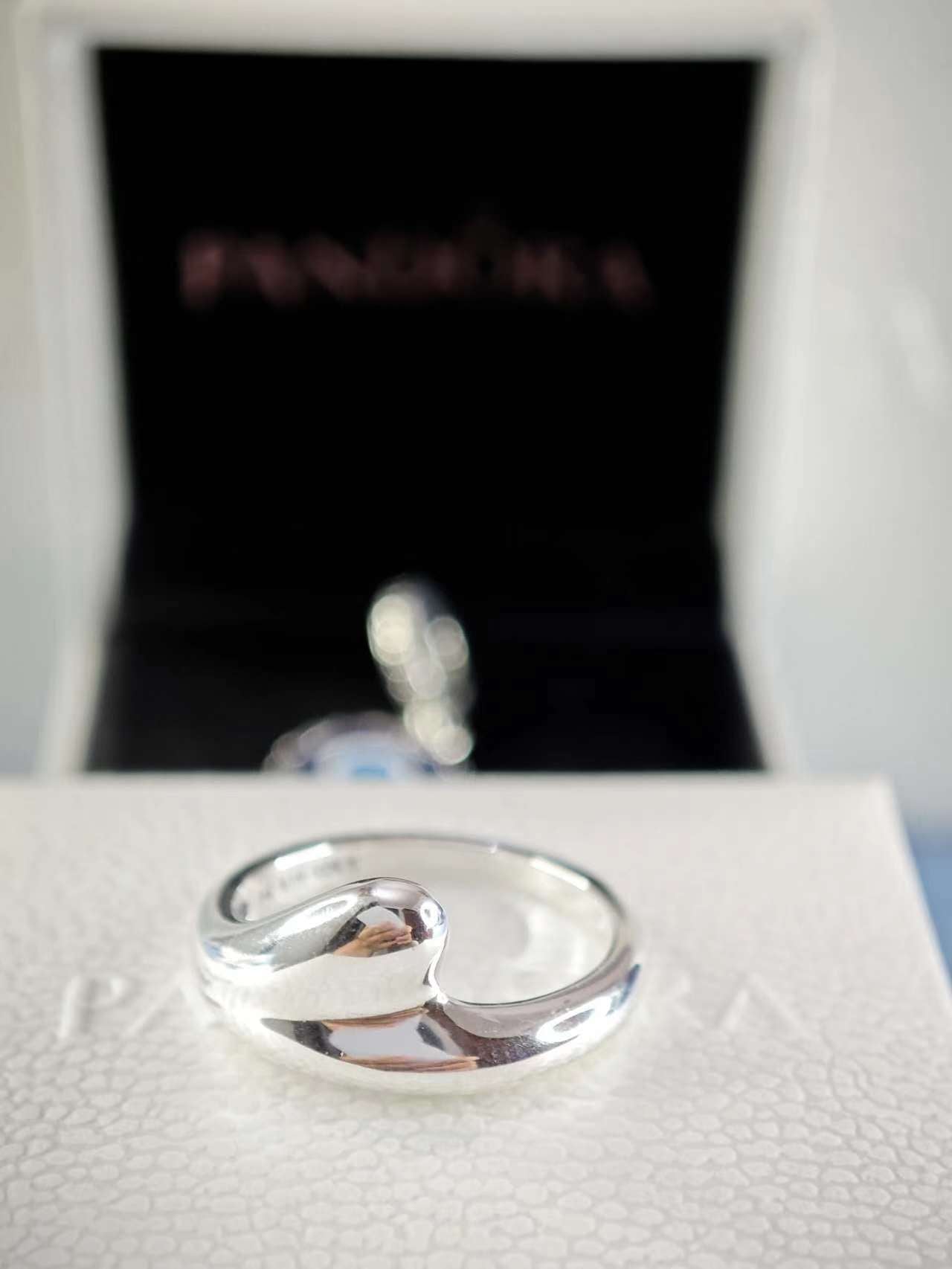 Silver Organically shaped ring