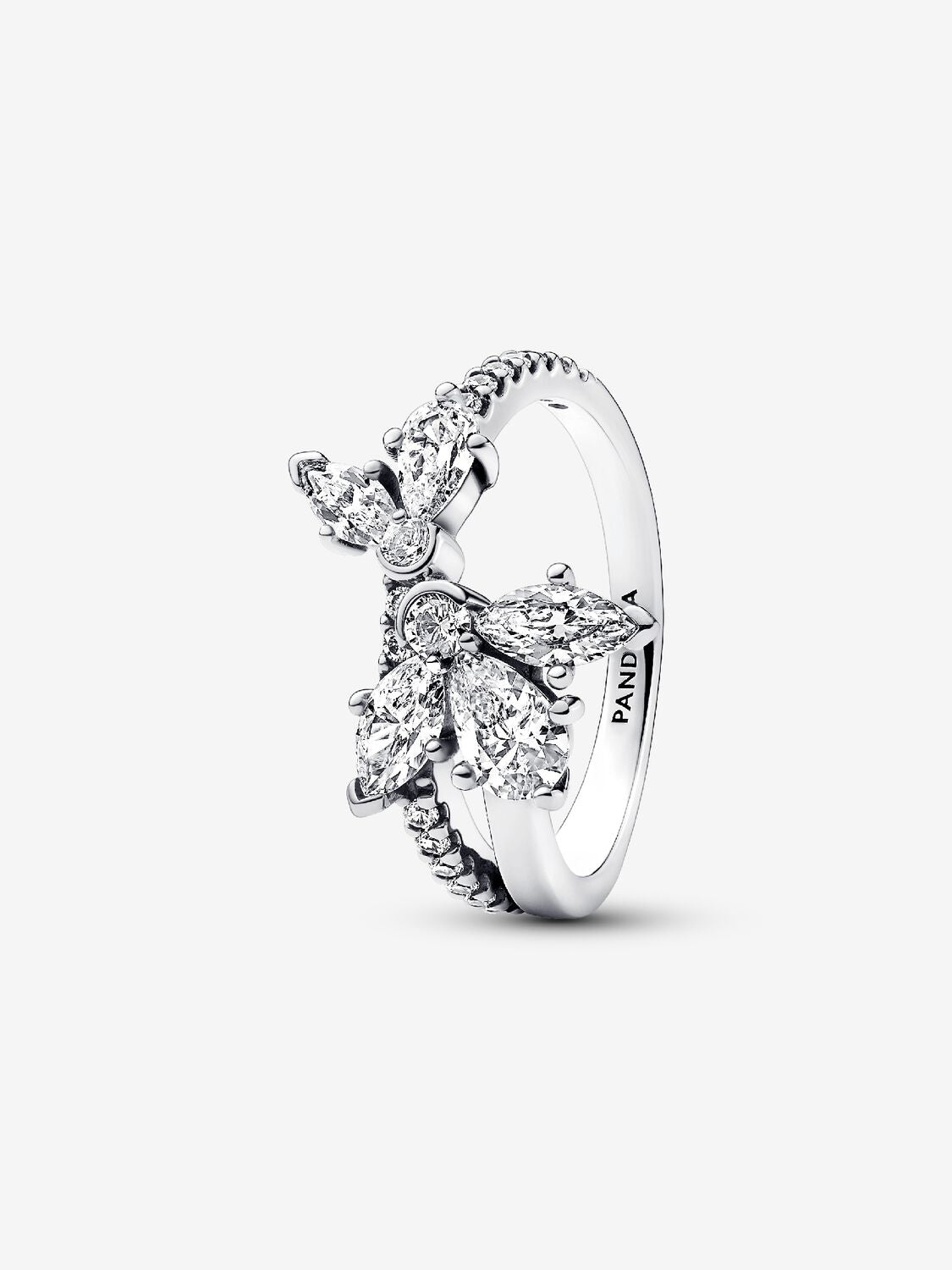Sparkling Asymmetrical Herbarium Cluster Ring