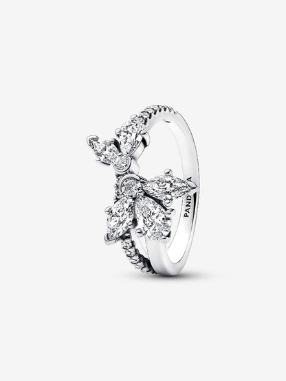Sparkling Asymmetrical Herbarium Cluster Ring