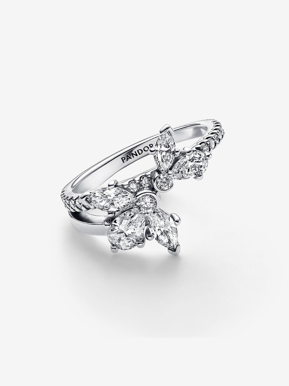 Sparkling Asymmetrical Herbarium Cluster Ring