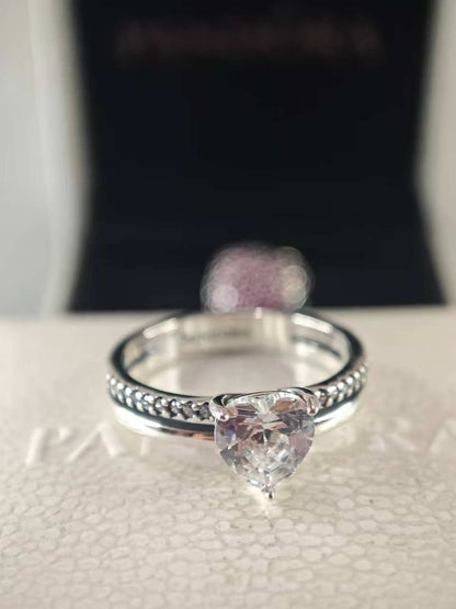Double Band Heart Ring