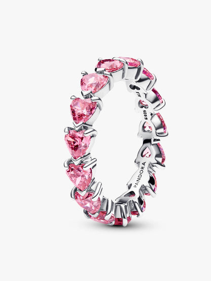 Band of Pink Hearts Ring