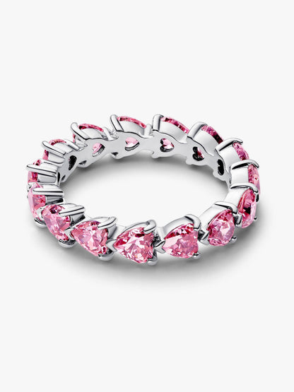 Band of Pink Hearts Ring