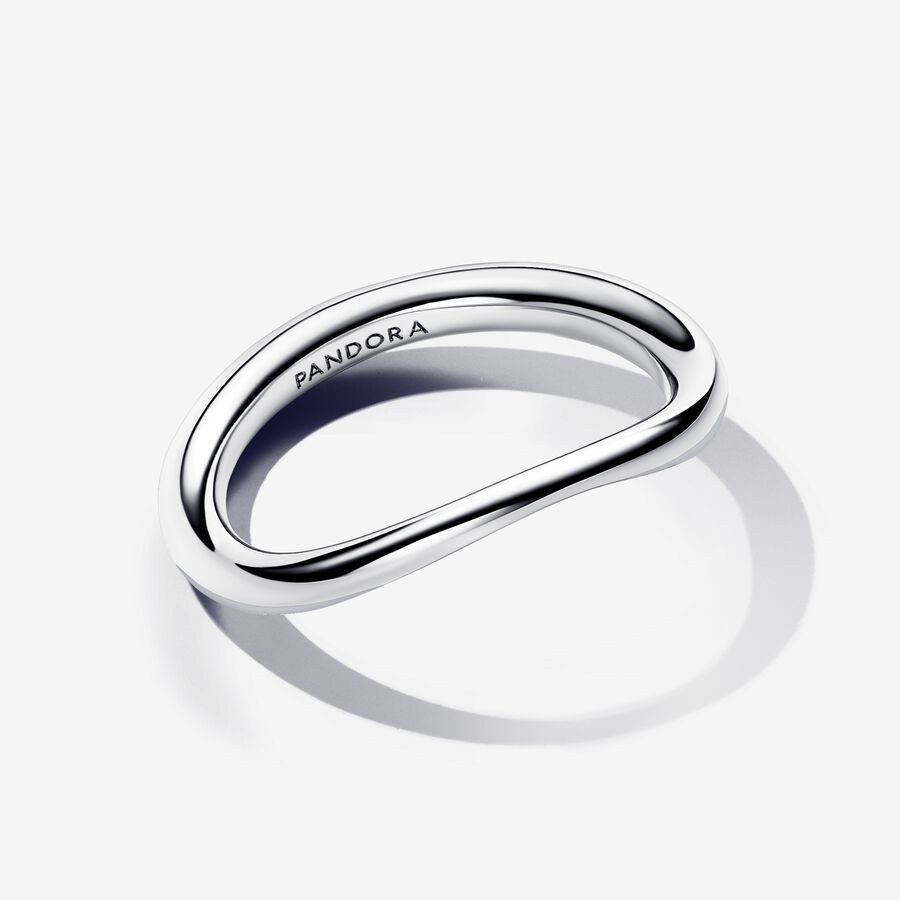 Silver Organically Shaped Band Ring
