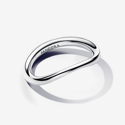 Silver Organically Shaped Band Ring